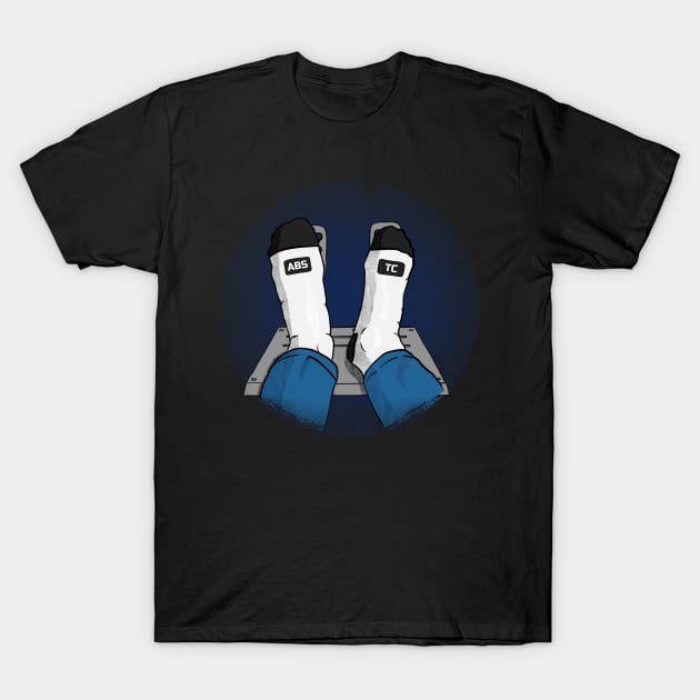 ABS - TC - Sim Racing Socks. Racing & Sim Racing. Motorsport Collection. T-Shirt by rimau